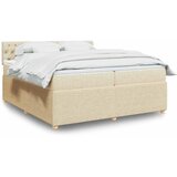  Krevet s oprugama i madracem krem 200 x 200 cm od tkanine | shoptok.hr