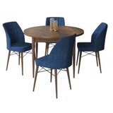 Hanah home Set Trpezarijski sto i 4 stolice, tamnoplava | Eponuda.ba