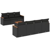  8-dijelni set vrtnih sofa od poliratana s jastucima crni | shoptok.hr