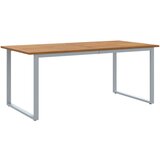 Vanjski Zunanja jedilna miza Siva 180x90x75 cm Jeklo in masivno akacijevo les | Shoptok.si