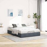 vidaXL Otomanski posteljni okvir brez vzmetnice Temno siva 140x200 cm | Shoptok.si