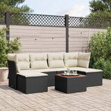 vidaXL 7-dijelni set vrtnih sofa od poliratana s jastucima crni | shoptok.hr