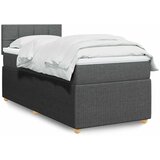  Krevet s oprugama i madracem tamnosivi 90x200 cm od tkanine | shoptok.hr