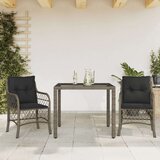  Bistro garnitura 3-delna z blazinami siv poli ratan Cene