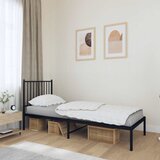 Metalni okvir za krevet s uzglavljem crni 80x200 cm | shoptok.hr