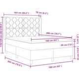 Box Spring Krevet s Madracem i LED Svjetlom Svjetlosiva 160x200 cm Tkanina | shoptok.hr