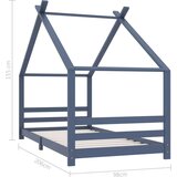  Za dječji krevet od masivne borovine sivi 90 x 200 cm | shoptok.hr