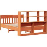 vidaXL Posteljni okvir brez vzmetnice voščeno rjav 120x200 cm borovina | Shoptok.si