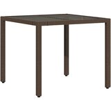  5-dijelni vrtni blagovaonski set s jastucima poliratan smeđi Smeđa 90 x 90 x 75 cm | shoptok.hr