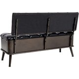 vidaXL Klop za shranjevanje z naslonjalom 110 cm črno umetno usnje | Shoptok.si