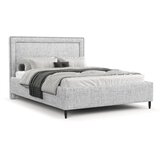 Maison de Rêve Svijetlo sivi tapecirani bračni krevet s prostorom za odlaganje s podnicom 180x200 cm Baleine – | shoptok.hr