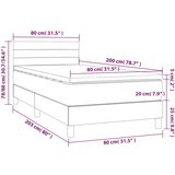  Krevet box spring s madracem LED smeđesivi 80 x 200 cm tkanina | shoptok.hr