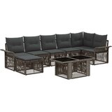  Sjedeća garnitura za vrt 8 kom. Siva i tamno siva poliratan 100 x 55 x 73 cm | shoptok.hr