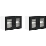  Zidni stakleni ormarić PORTO 2 pcs Crna 60 x 31 x 40 cm | Eponuda.com
