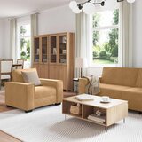  3-dijelni set sofa s jastucima, smeđi baršun | Shoptok.si