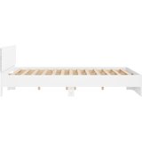  Okvir kreveta s uzglavljem i LED svjetlima bijeli 200 x 200 cm | shoptok.hr