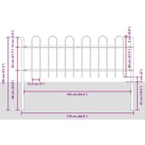  Ograda za vrt s obodom u sivoj boji 3.4 x 0.8 m od čelika | shoptok.hr