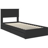 vidaXL Konstrukcija postelje Črna 90 x 190 cm Konstruiran les | Shoptok.si