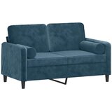  Dvosjed s ukrasnim jastucima plavi 120 cm baršunasti | shoptok.hr