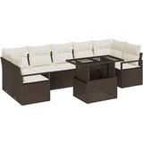 8 Dijelni Vrtni Sofa Set s Jastučićima Smeđa Poli Ratan 2-Sjedala Vrtna Sofa sa Pohranom i Jastučićima Smeđa Poli Ratan | shoptok.hr