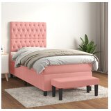 vidaXL Box spring postelja z vzmetnico roza 90x190 cm zamet Cene