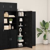 vidaXL visoka komoda crni hrast 50x42.5x185 cm od MDF-a | shoptok.hr