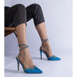 Gemre Blue Glitter Heels with Bow and Rhinestones Merkuri | ePonuda.com