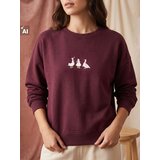 Sinsay Crewneck majica s izvezenim patkama | shoptok.hr