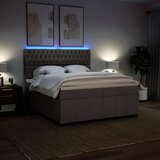  Krevet s oprugama i madracem smeđesivi 200x200 cm od tkanine | shoptok.hr