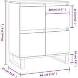  Komoda boja dimljenog hrasta 60 x 35 x 70 cm konstruirano drvo | shoptok.hr