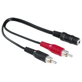 Hama 00205186 Cinch / utičnica audio adapter [1x priključna doza za 3,5 mm banana utikač - 2x muški cinch konektor] crna | Eponuda.ba