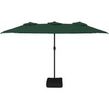 Dvostruki vrtni suncobran s LED svjetlima zeleni 449 x 265 cm | Eponuda.ba