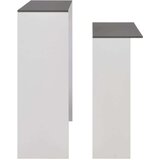 vidaXL Barska miza z 2 površinama bela in siva 130x40x120 cm | Shoptok.si