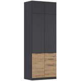 Modern Living Nastavek Za Omaro Max, Temno Siva, Barva Hrasta | Shoptok.si