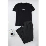 Trendyol Men's Black Regular Fit Printed Knitted Plus Size Pajama Set | Shoptok.si