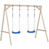 vidaXL Sedež za gugalnico z vrvjo 2 kosa modra 38x16 cm PE | Shoptok.si