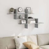 vidaXL Stenska polica siva sonoma 124,5x18x60,5 cm inženirski les | Shoptok.si