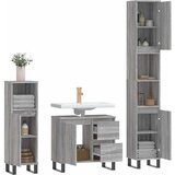  3-dijelni set kupaonskog namještaja siva boja hrasta drveni | shoptok.hr