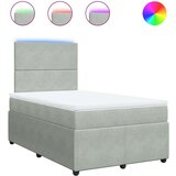 vidaXL Box spring postelja z vzmetnico svetlo siva 120x190 cm žamet | Shoptok.si