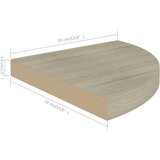 vidaXL plutajuće kutne police 2 kom boja hrasta 35 x 35 x 3,8 cm MDF | shoptok.hr