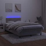  box spring s madracem LED svjetlosivi 120x190 cm tkanina | shoptok.hr