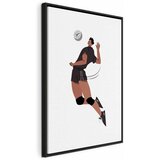  Slika - Volleyball Player on a White Background - Illustration 40x60 U crnom drvenom okviru | shoptok.hr