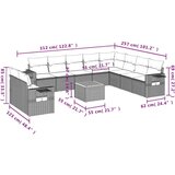  11-dijelni set vrtnih sofa od poliratana s jastucima sivi | shoptok.hr