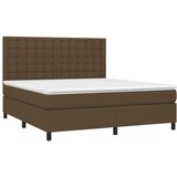  Krevet s oprugama i madracem tamnosmeđi 160x200 cm tkanina | shoptok.hr