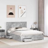  Konstrukcija postelje z vzglavjem Betonsko siva 150 x 200 cm, (5000103228) | Shoptok.si