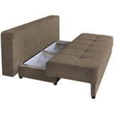 P & B ZOFA S POSTELJNO FUNKCIJO, rjava tekstil, leseni material | Shoptok.si