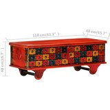  Kutija za pohranu crvena 110x40x40 cm masivno bagremovo drvo | shoptok.hr