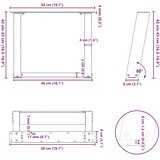  Noge za klubsko mizico v obliki črke U 2 kosa antracit 50 x (42-43) cm jeklo, (22123635) | Shoptok.si