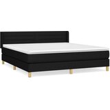 vidaXL Box spring postelja z vzmetnico črna 180x200 cm blago | Shoptok.si