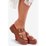 Boto Womens Wedge And Platform Sandals With Buckles Camel Nitarelia | Shoptok.si